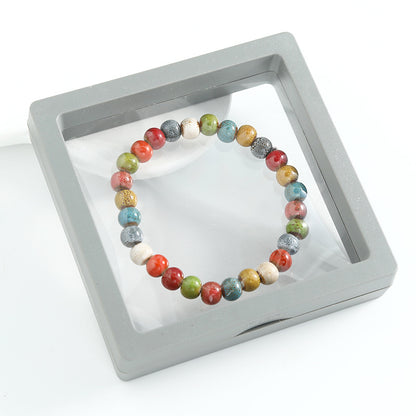 Ethnic-style ceramic beaded bracelet, artistic