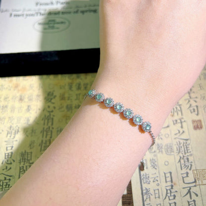 Natural blue water jade green bracelet