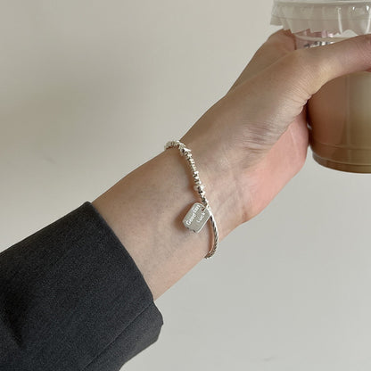 Broken silver bracelet for women, 925 sterling silver