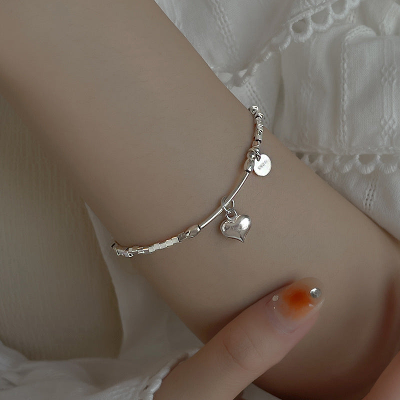 s925 sterling Silver cube Broken silver bracelet