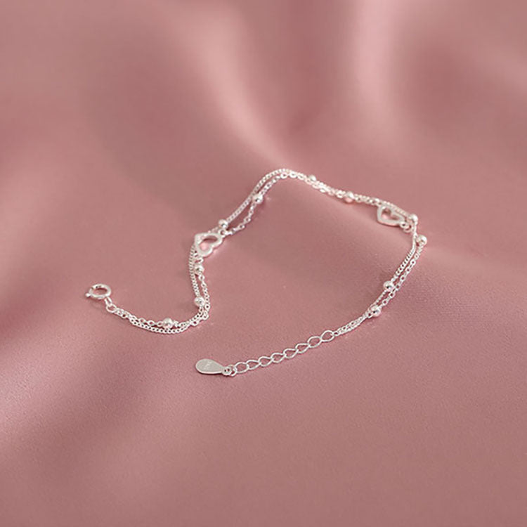 S925 Silver double-layer heart bracelet