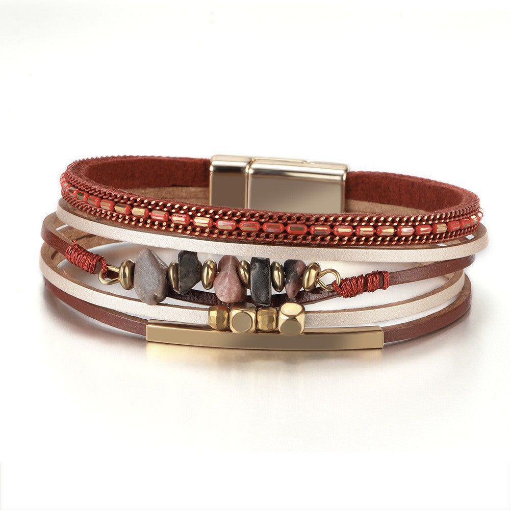 Hand-woven leather bracelet