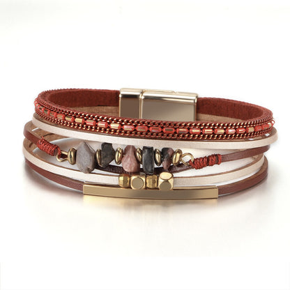 Hand-woven leather bracelet