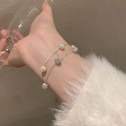 "Starry Sky Double-layered pearl bracelet.