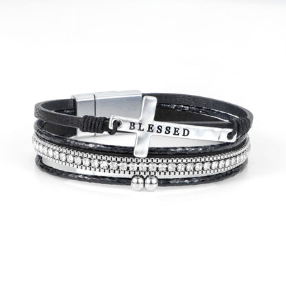 Hand-woven leather bracelet
