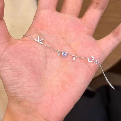 Rabbit Bow bracelet for Women, S925 sterling silver