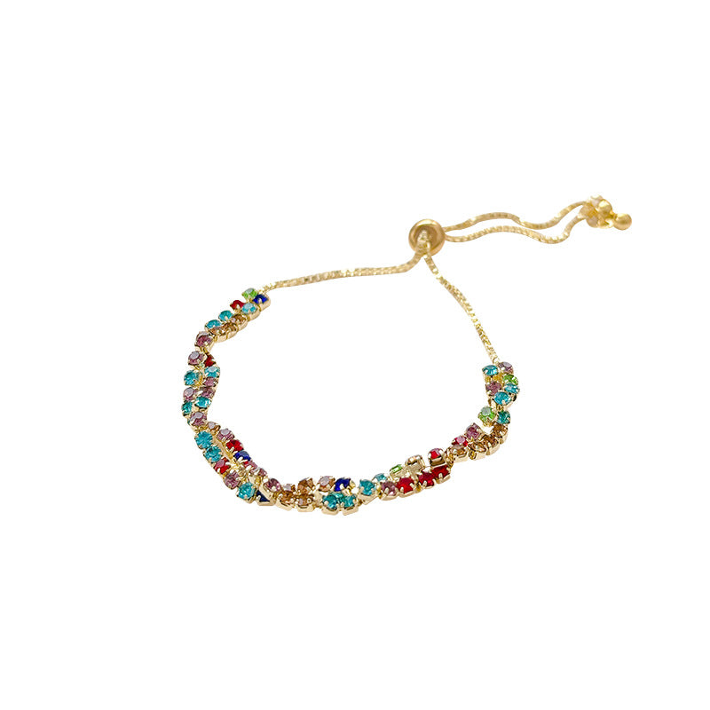 Stack colored dopamine zircon bracelets