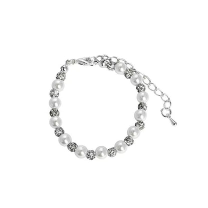 Starry sky pearls, silver beads strung together