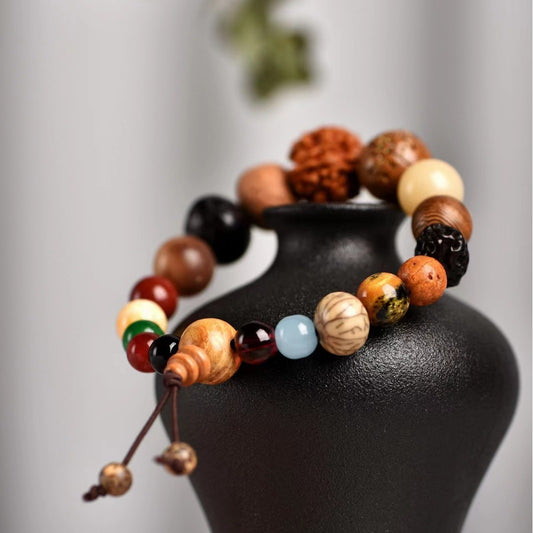 18-seed Bodhi bead bracelet, 18-bead root prayer bead chain