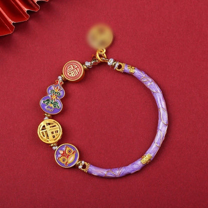 Color-preserving burnt blue half bracelet, a traditional Chinese trend sandgold bracelet