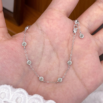 s925 sterling silver small bubble diamond bracelet