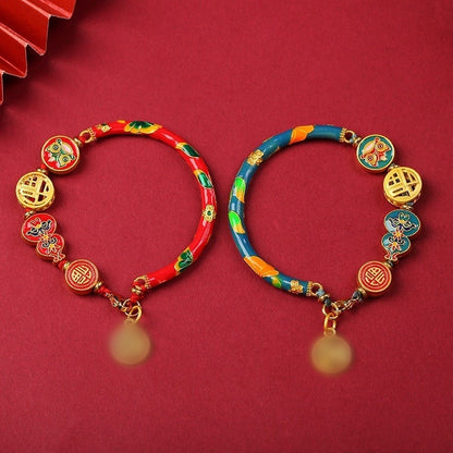 Color-preserving burnt blue half bracelet, a traditional Chinese trend sandgold bracelet