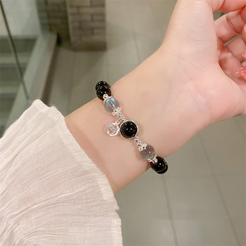 Crystal pearl bracelet cat's eye stone