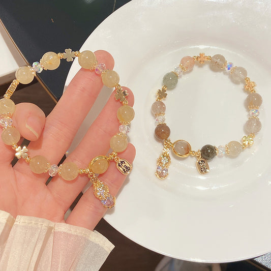 A new style of yellow crystal PI Xiu bracelet that brings wealth and good fortune