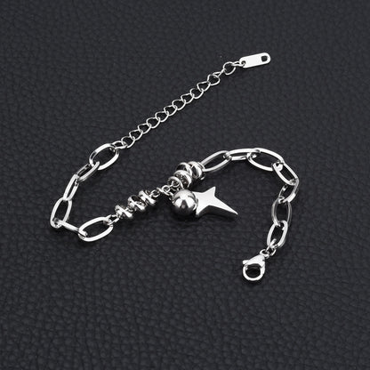 Titanium steel bracelet with a cross star sphere