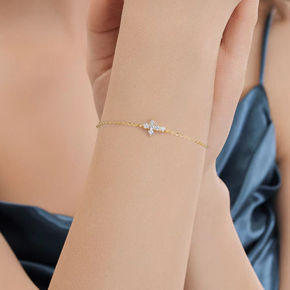 Cross D-color Moissanite bracelet s925 silver