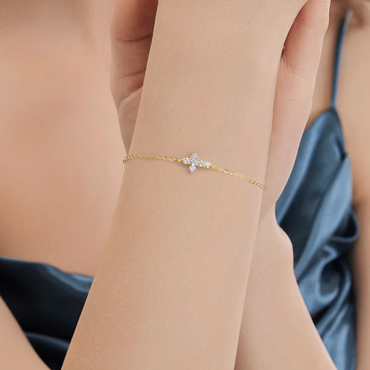 Cross D-color Moissanite bracelet s925 silver