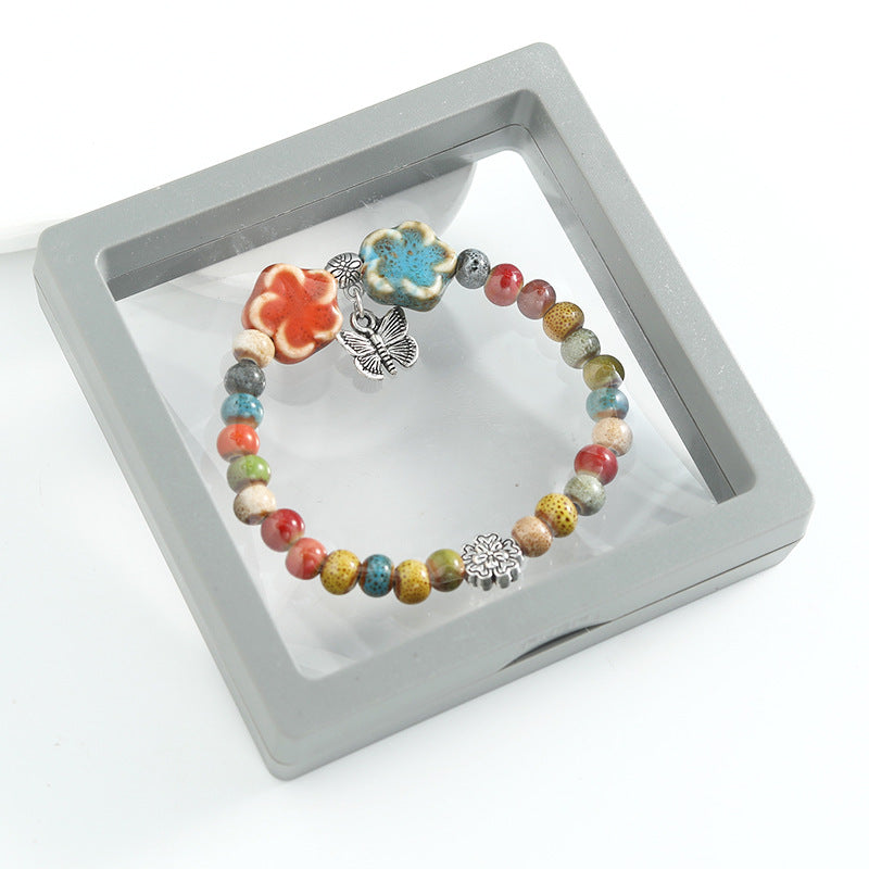 Ethnic-style ceramic beaded bracelet, artistic
