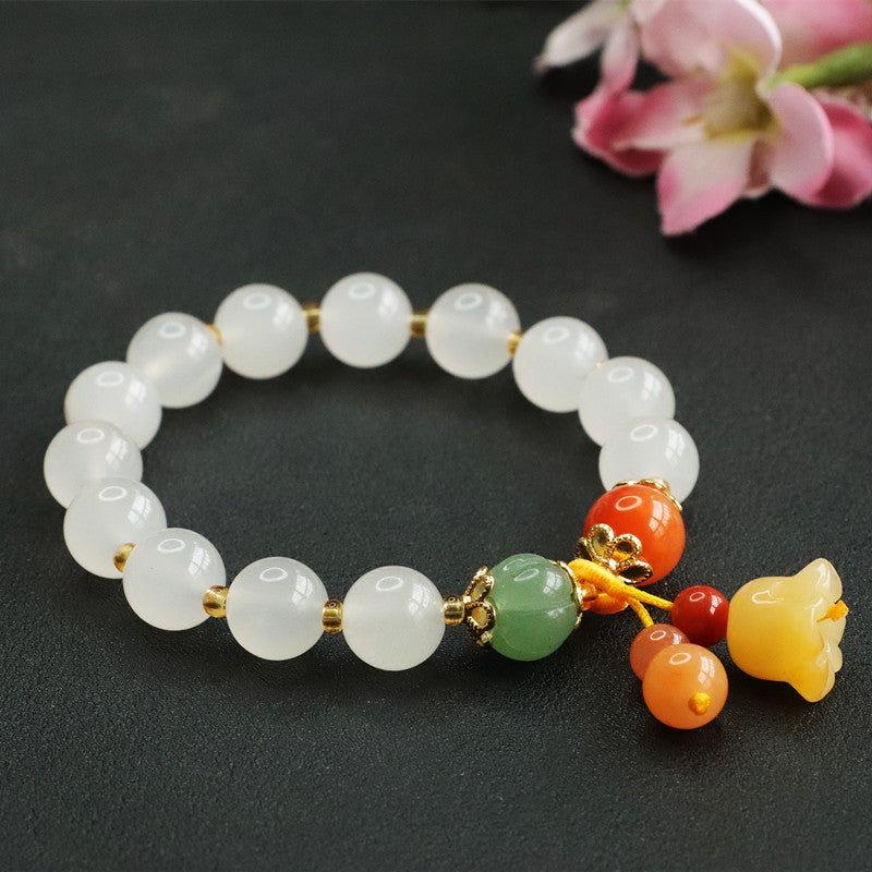Natural gold thread jade bracelet
