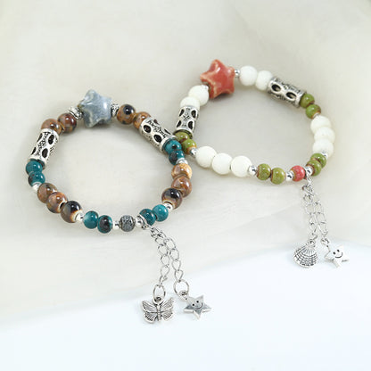 Large bead ceramic bracelet