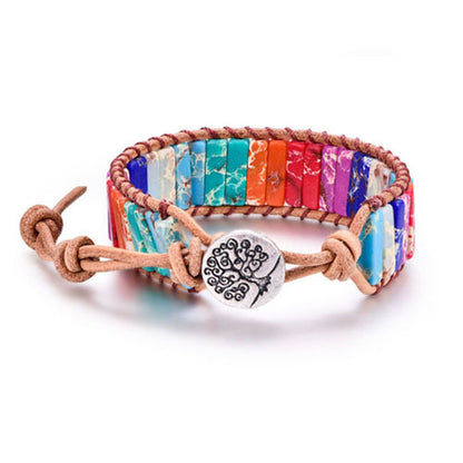 Hand-wound woven leather rope bracelet