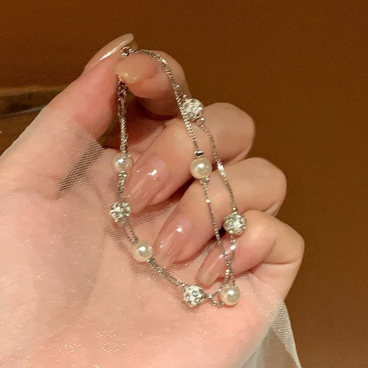 "Starry Sky Double-layered pearl bracelet.