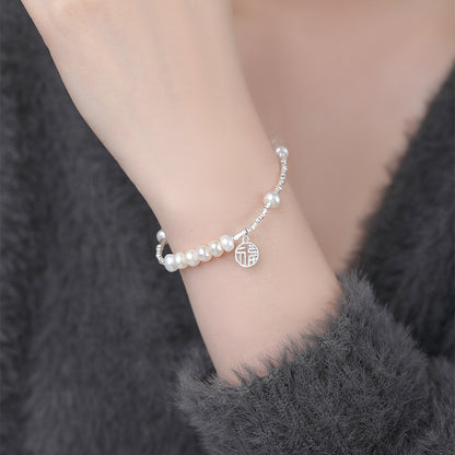 S999 pure silver Fu brand broken silver bracelet