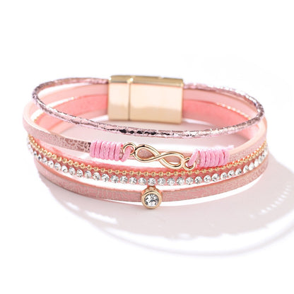 Cross bracelet with slightly set diamond magnetic clasp