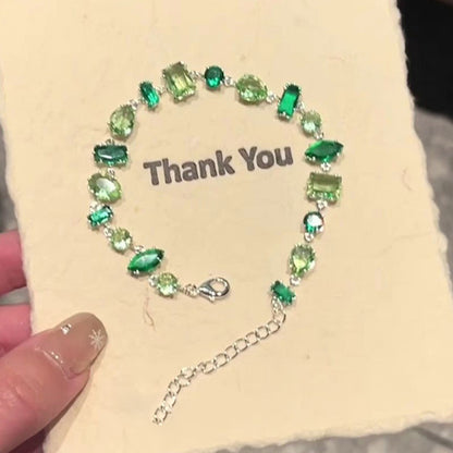 Green candy sparkling diamond bracelet