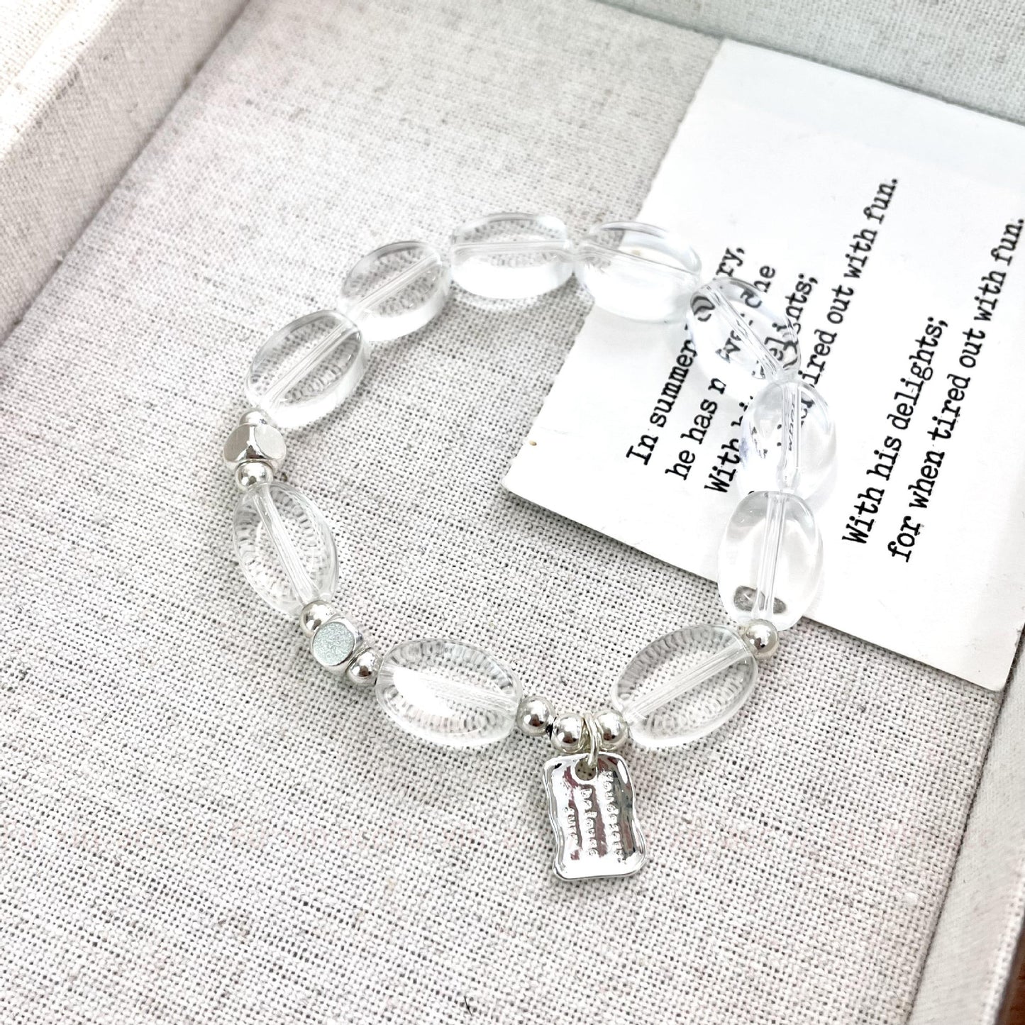 Transparent crystal beaded bracelet