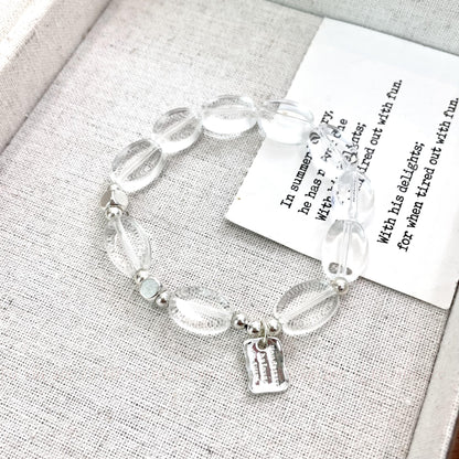 Transparent crystal beaded bracelet