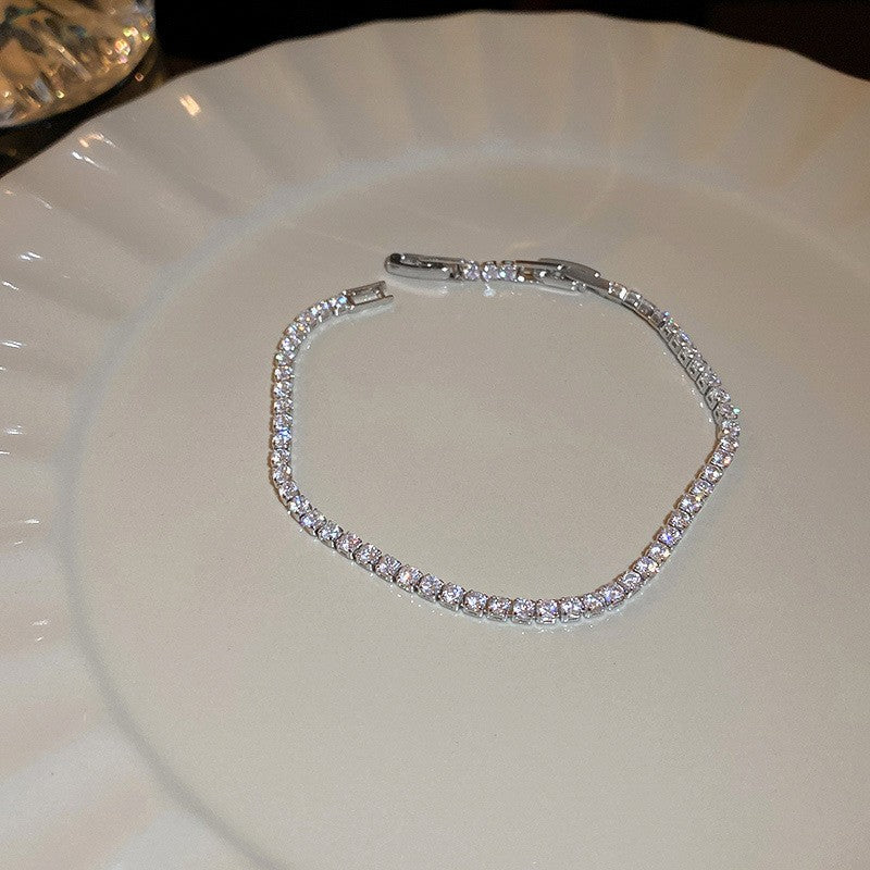 Zircon glass bead square heart adjustable bracelet