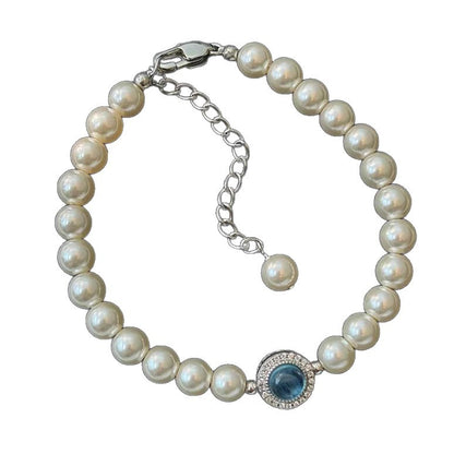 Aquamarine pearl bracelet