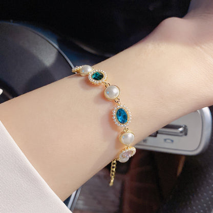 Retro colored pearl simple style elegant bracelet