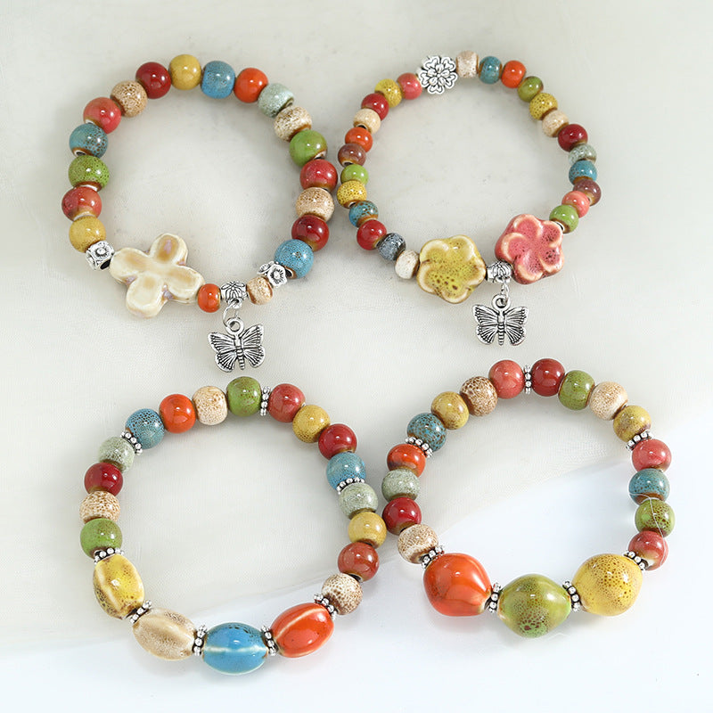 Large bead ceramic bracelet