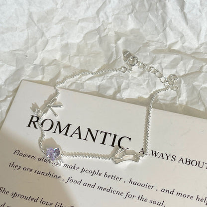 Rabbit Bow bracelet for Women, S925 sterling silver