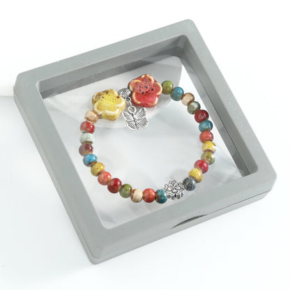 Ethnic-style ceramic beaded bracelet, artistic