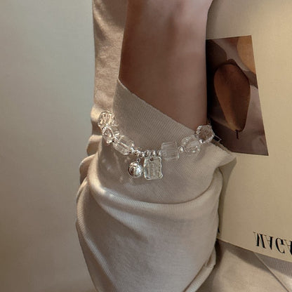 S925 pure silver white crystal bracelet