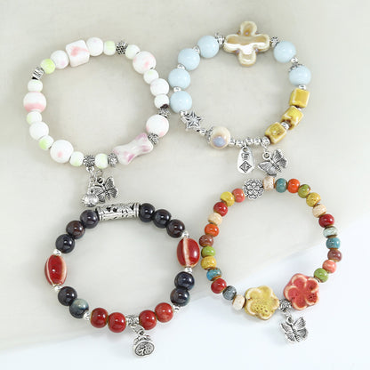 Large bead ceramic bracelet