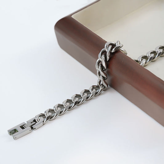 Cuban chain trend retro titanium steel bracelet