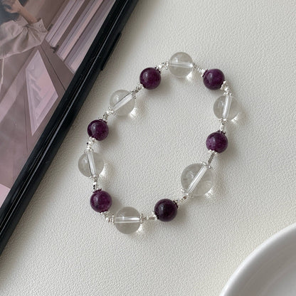 S925 Pure Silver purple chalcedony Bracelet    Product label: