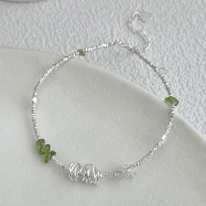 S925 Silver Peridot Silver Bracelet under the Banyan Tree
