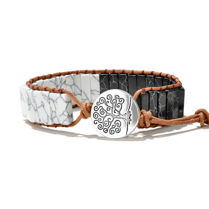 Hand-wound woven leather rope bracelet