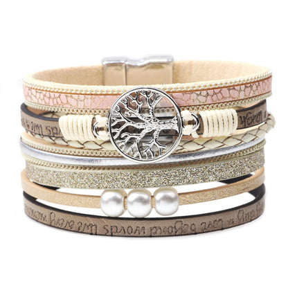 Cross bracelet with slightly set diamond magnetic clasp