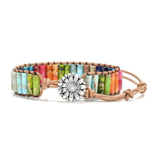 Hand-wound woven leather rope bracelet