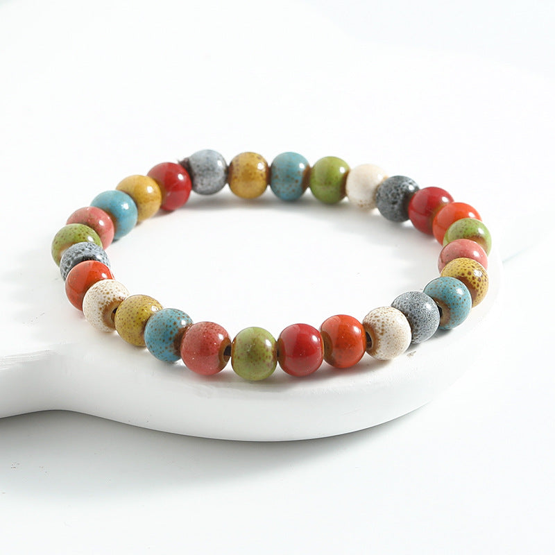 Ethnic-style ceramic beaded bracelet, artistic