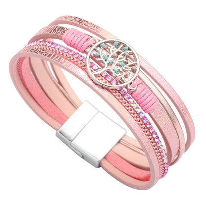 Cross bracelet with slightly set diamond magnetic clasp