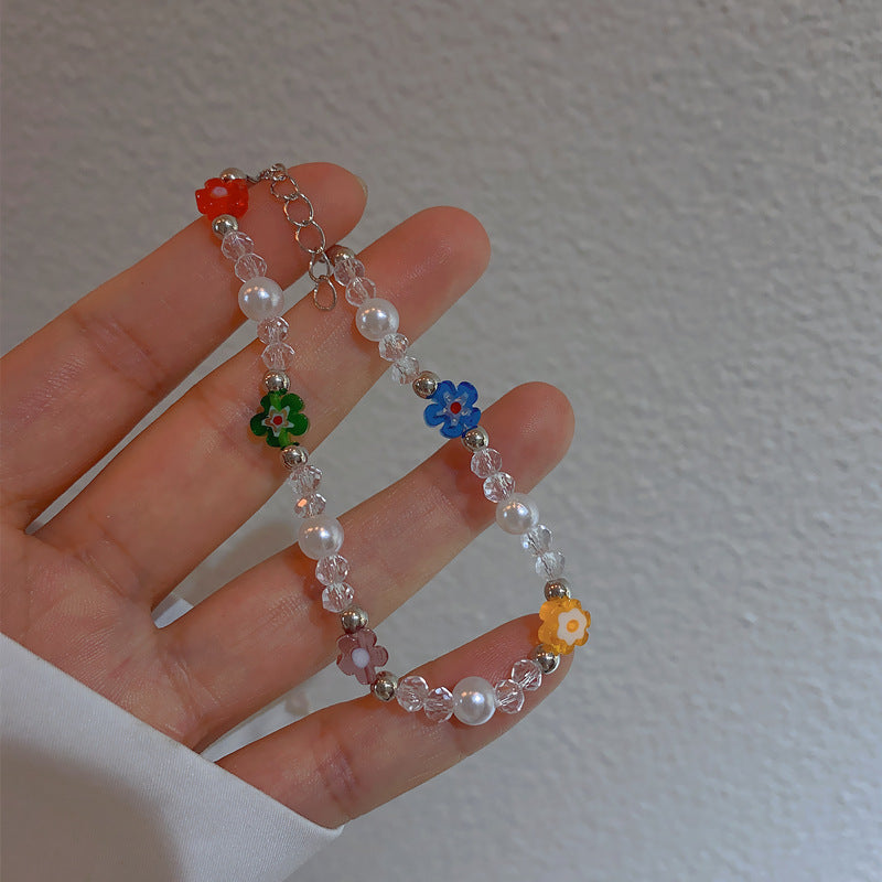 Crystal pearl bracelet cat's eye stone