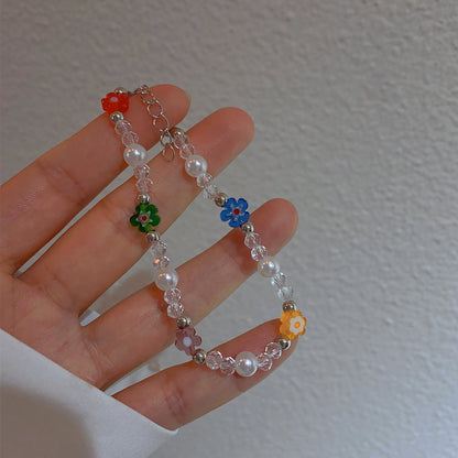 Crystal pearl bracelet cat's eye stone