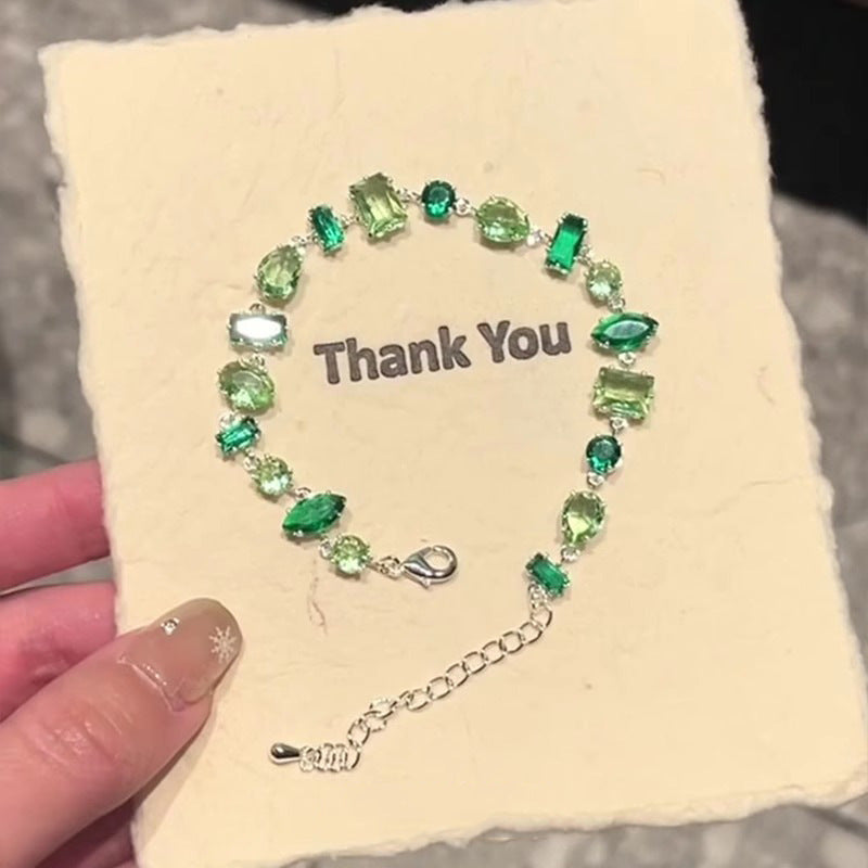 Green candy sparkling diamond bracelet